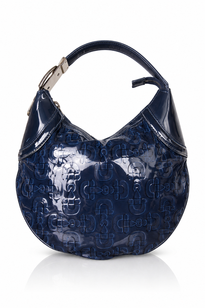 Gucci Patent Leather Horsebit Embossed Hobo Bag (CA956). FA:276 SC: 5782