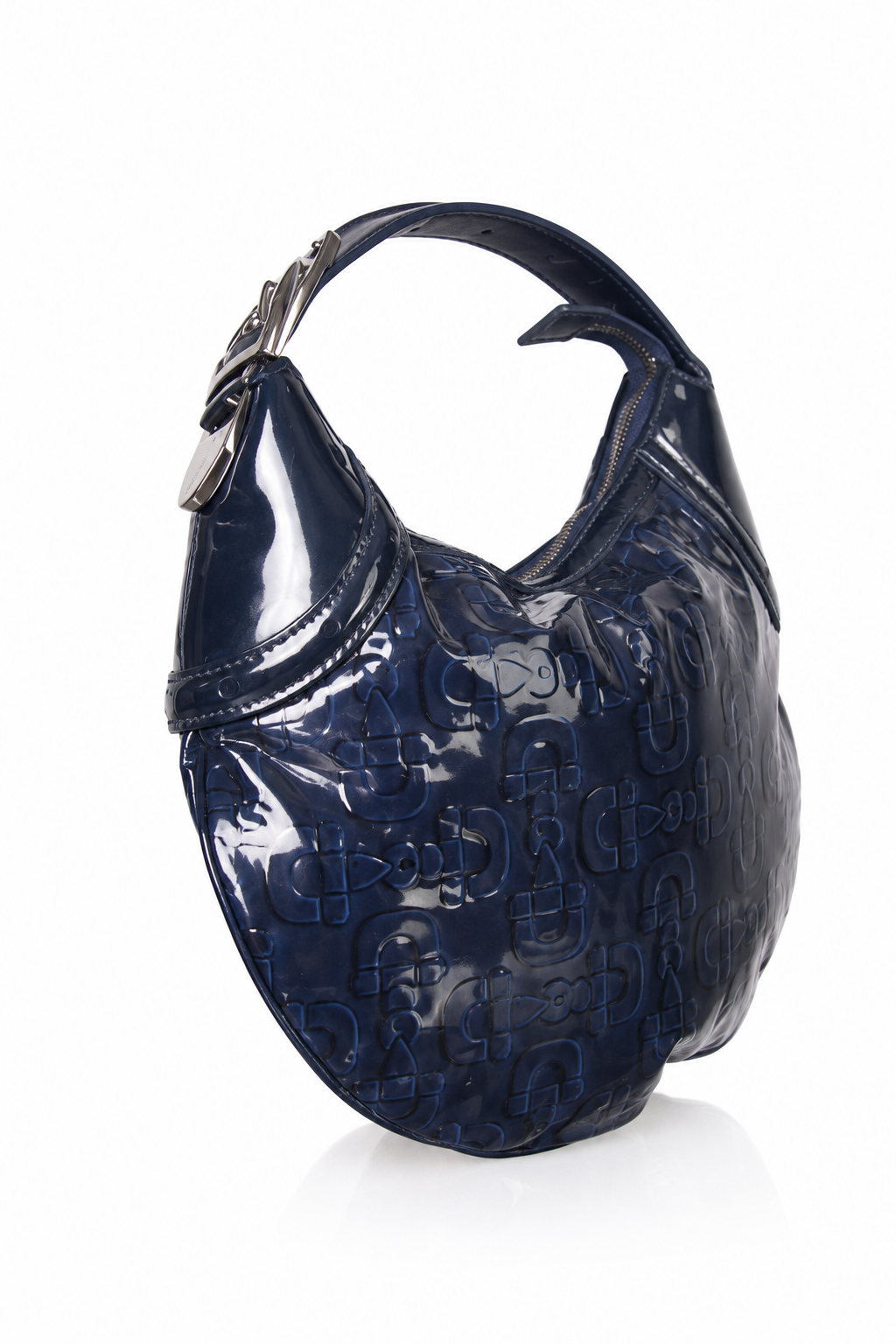 Gucci Patent Leather Horsebit Embossed Hobo Bag (CA956). FA:276 SC: 5782