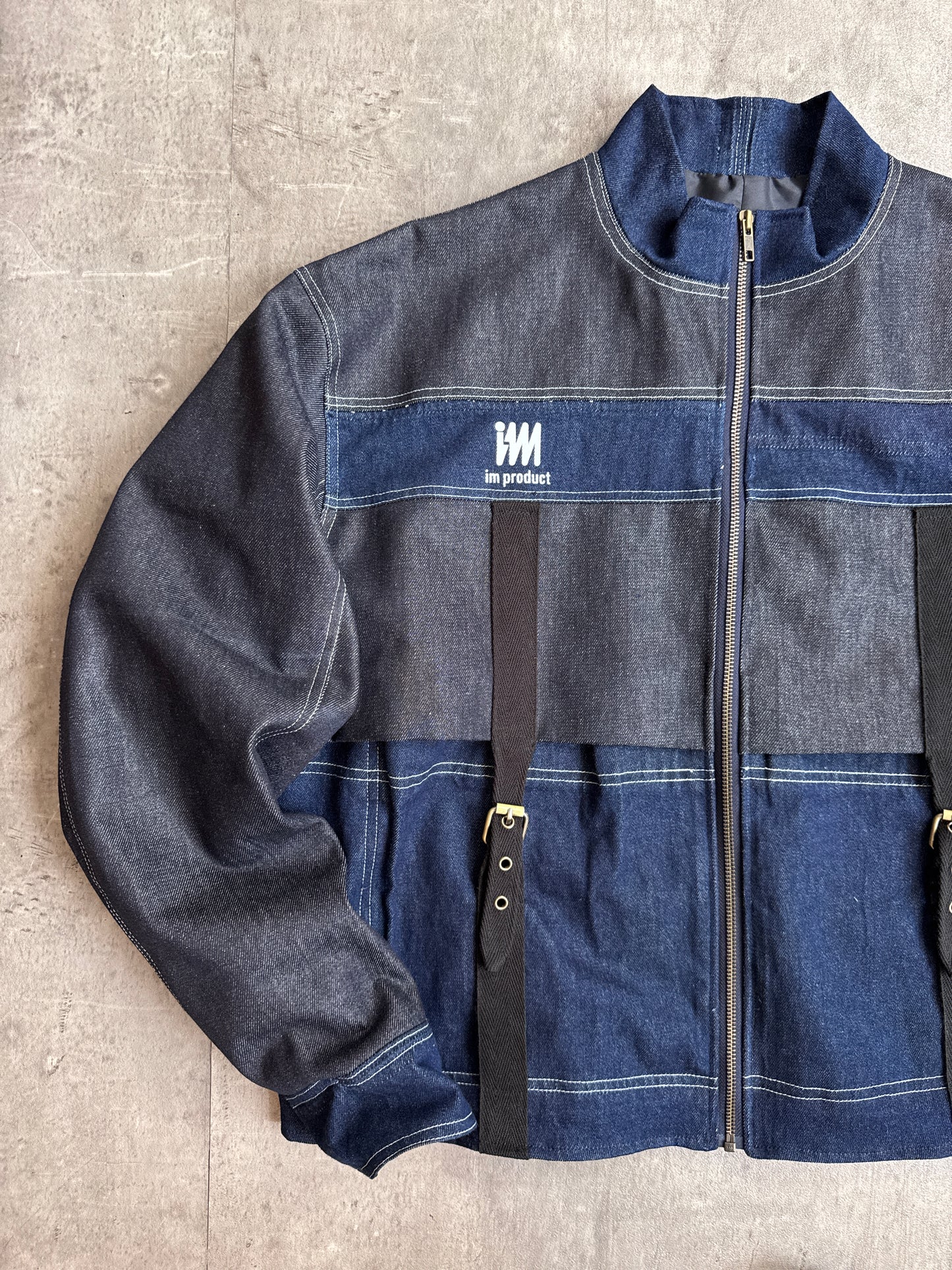 VT Rework: Issey Miyake Utility Strap Full Zip Reworked Denim Jacket