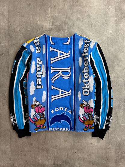 VT Rework: Football Scarf Patchwork Reworked Knitted Sweater