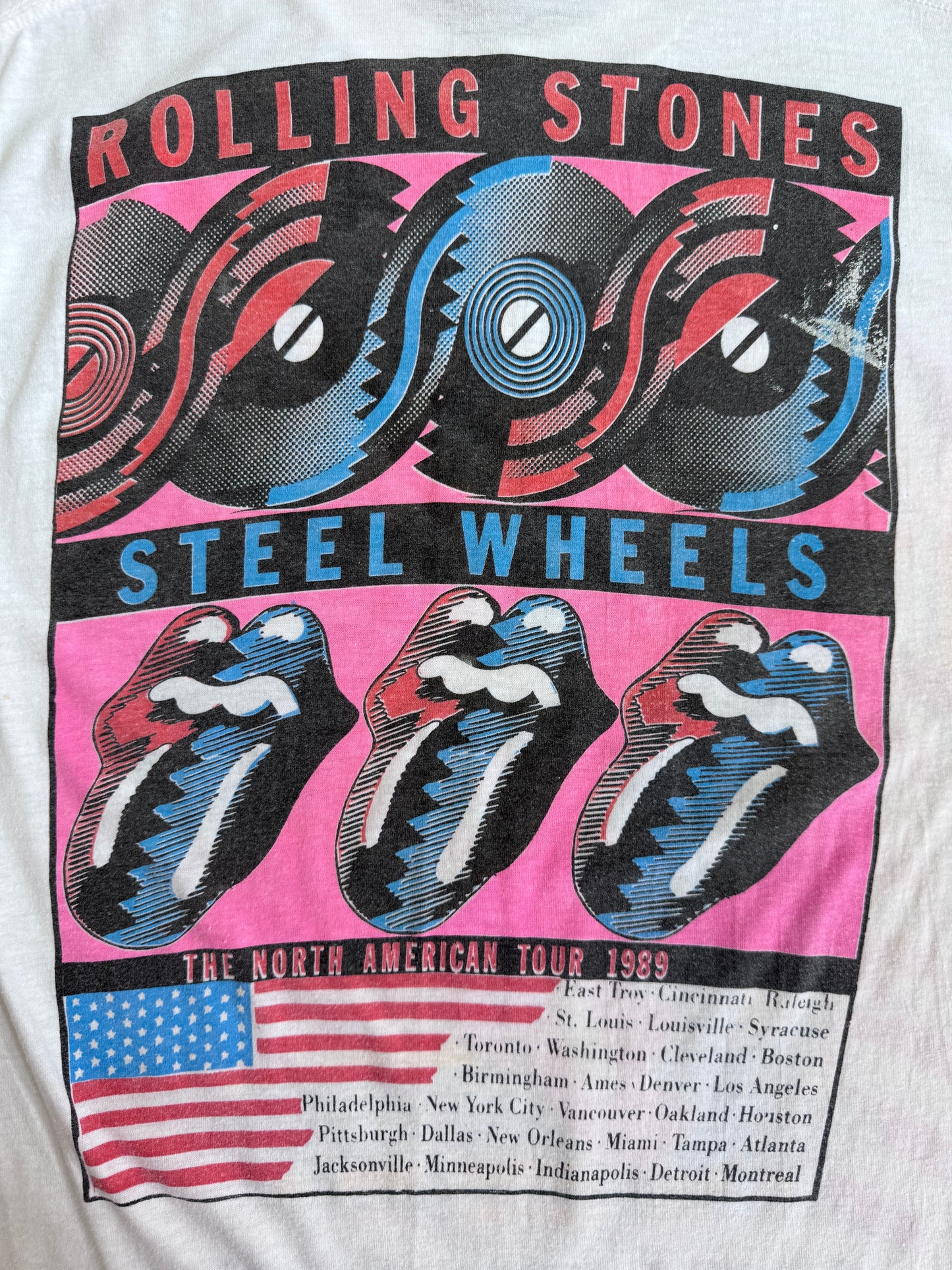 1989 Rolling Stones N.America Tour Single Stitch Graphic Tee