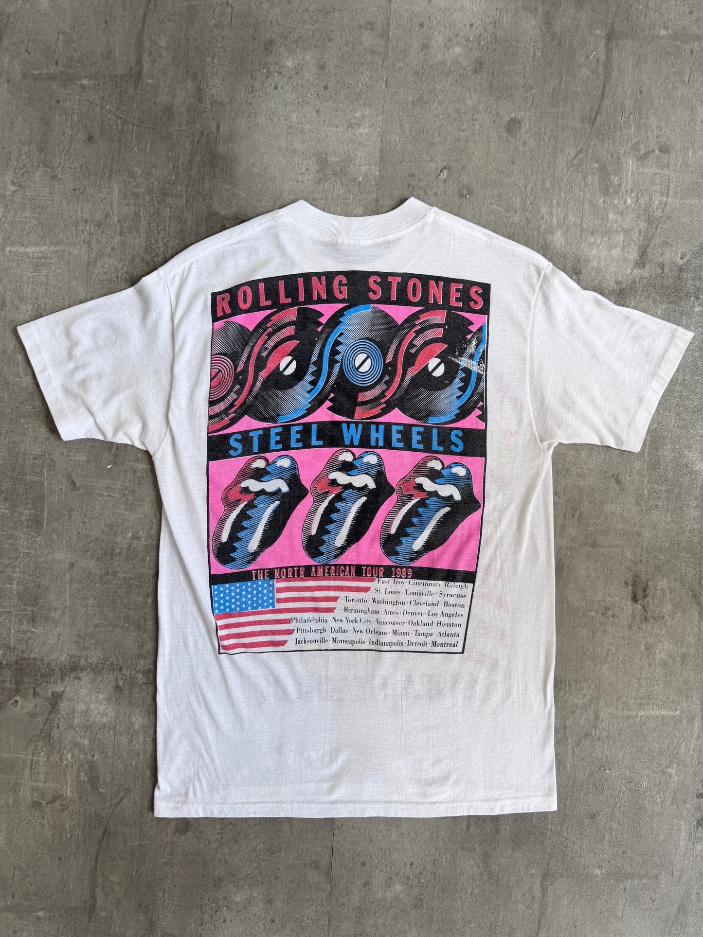 1989 Rolling Stones N.America Tour Single Stitch Graphic Tee