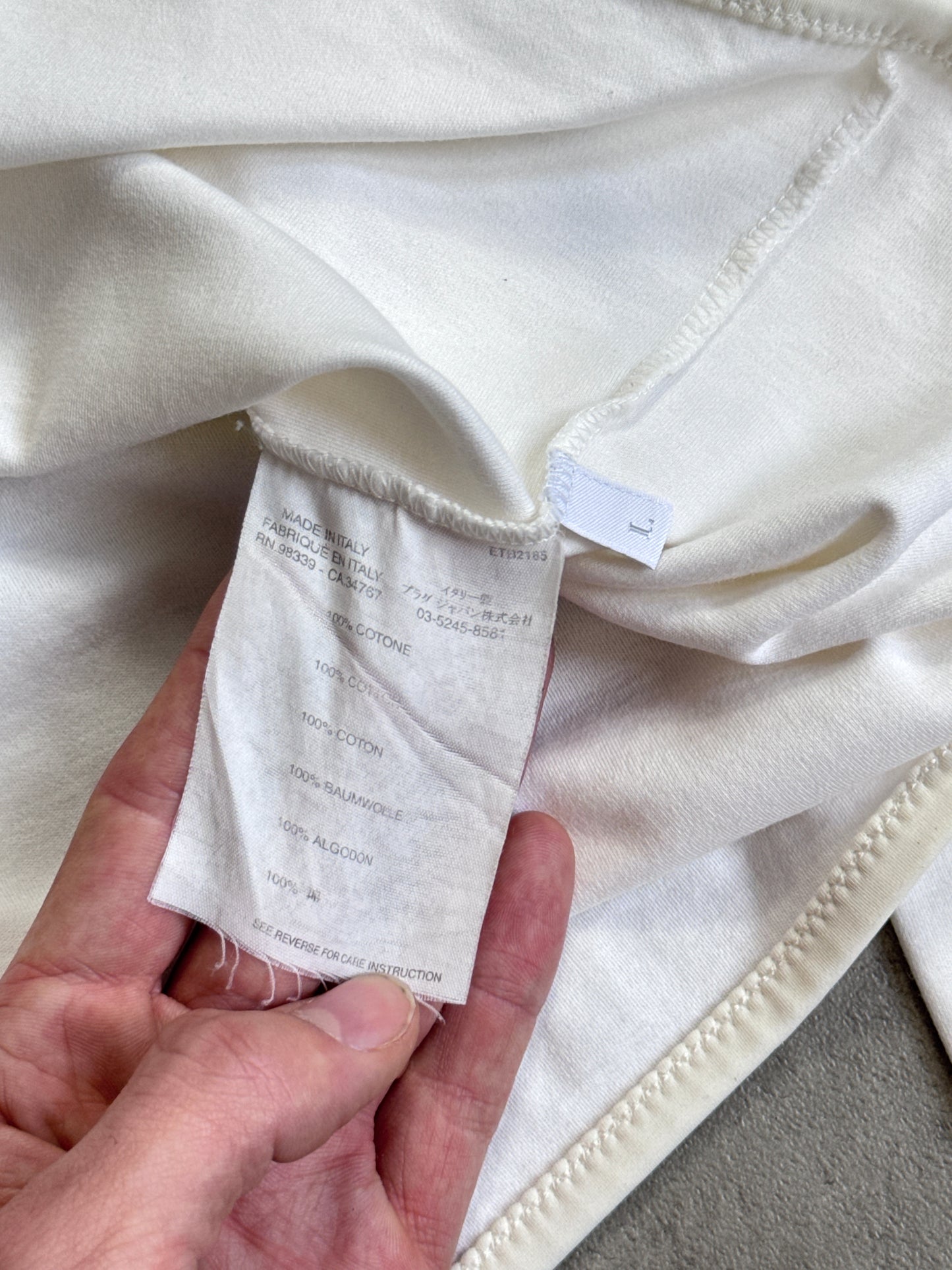 Prada Lightweight White Cotton Quarter Zip Sweater