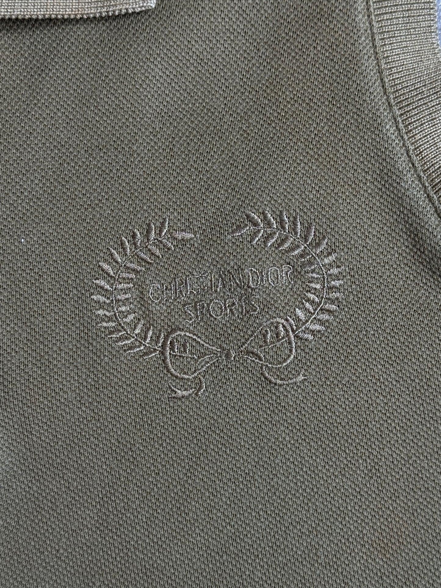 1980s Christian Dior Olive Sleeveless Polo Shirt