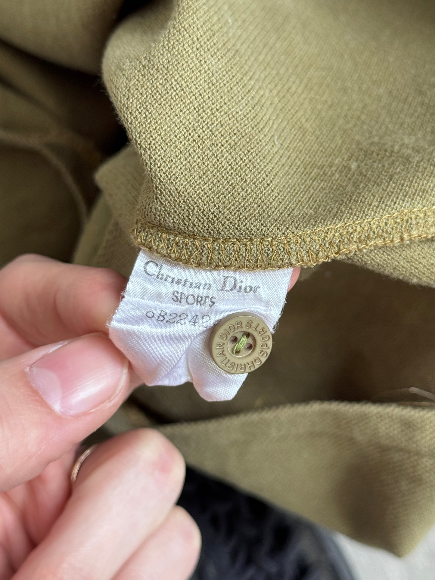 1980s Christian Dior Olive Sleeveless Polo Shirt