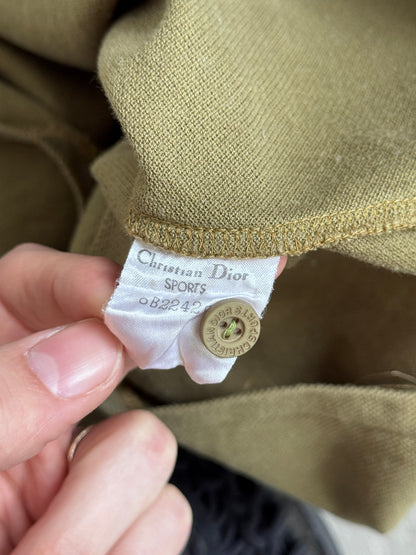 1980s Christian Dior Olive Sleeveless Polo Shirt