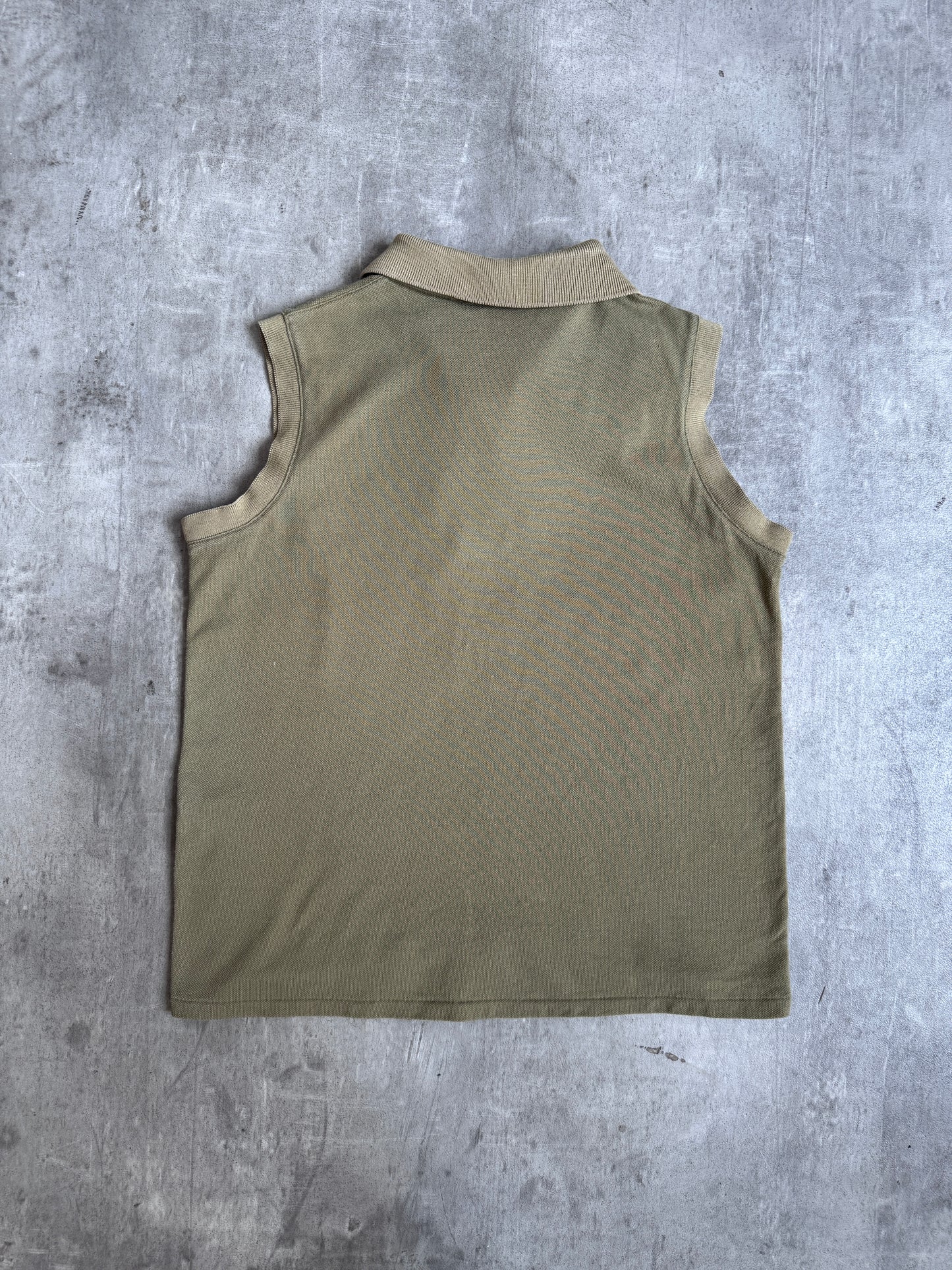 1980s Christian Dior Olive Sleeveless Polo Shirt