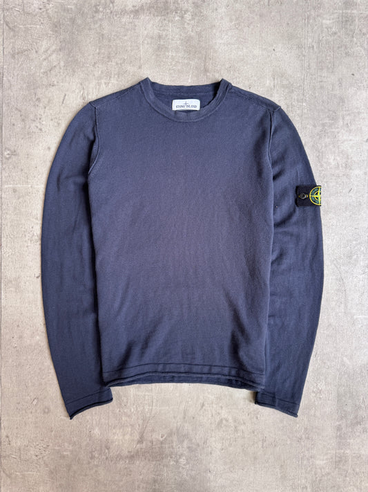 S/S 2022 Stone Island Washed Navy Lightweight Knit Sweater