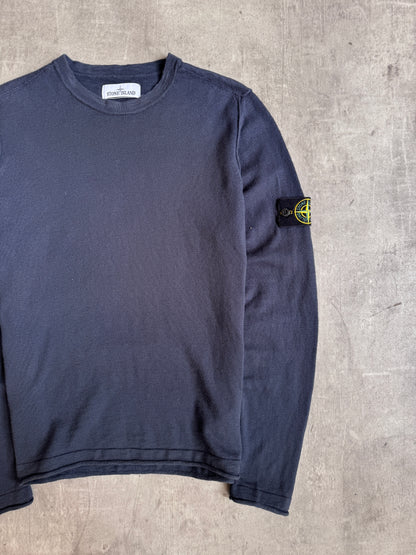 S/S 2022 Stone Island Washed Navy Lightweight Knit Sweater
