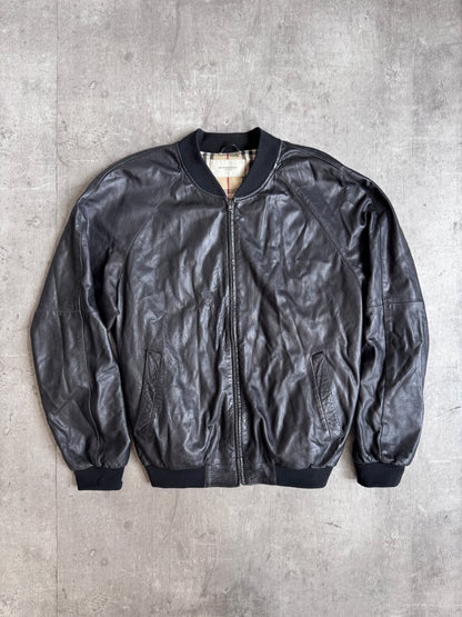 Burberry Nova Lined Lambs Leather Bomber Jacket