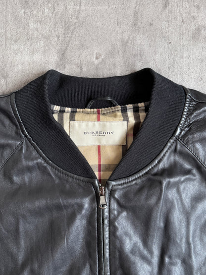 Burberry Nova Lined Lambs Leather Bomber Jacket