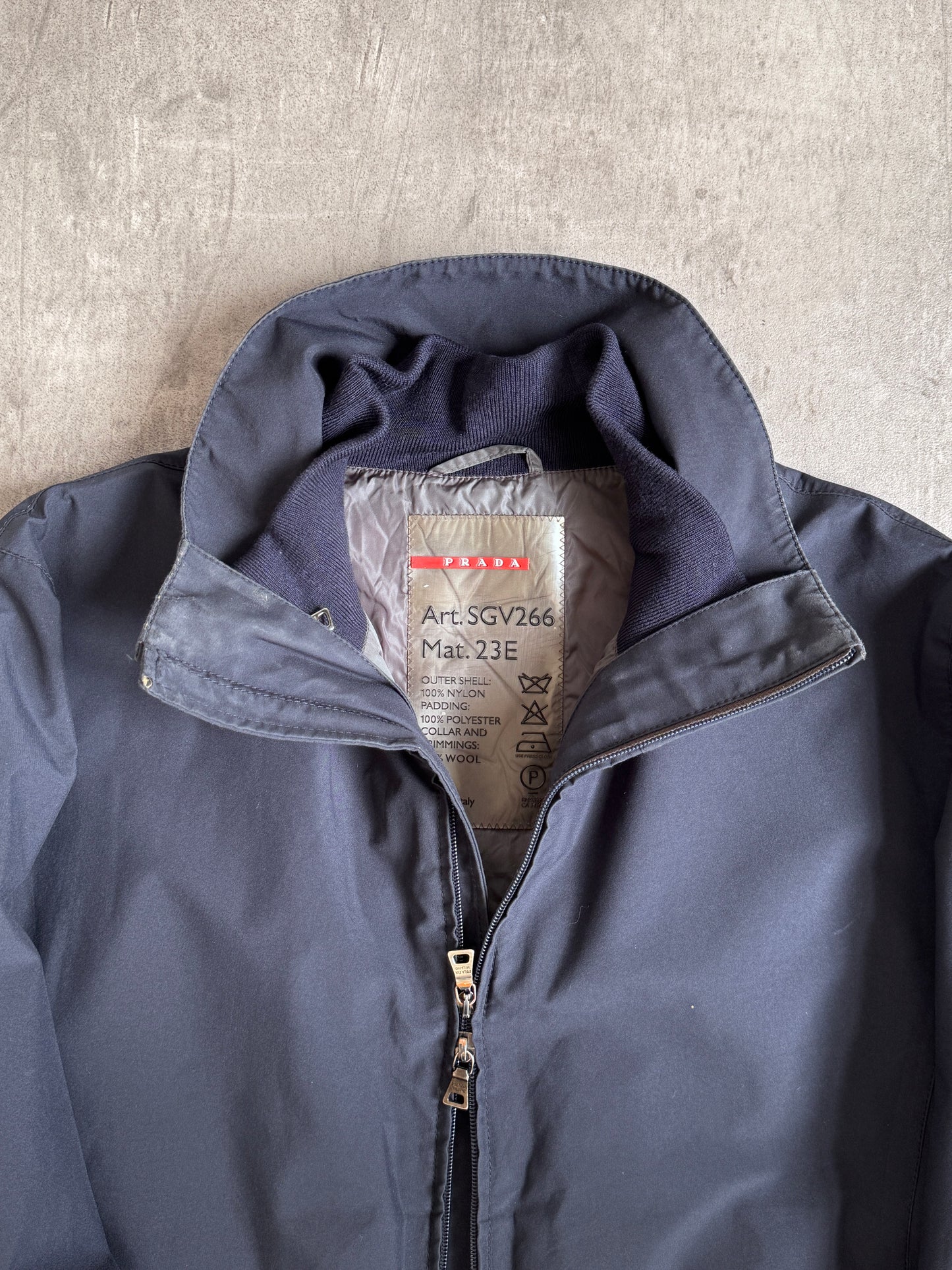 Prada Navy Drivers Jacket