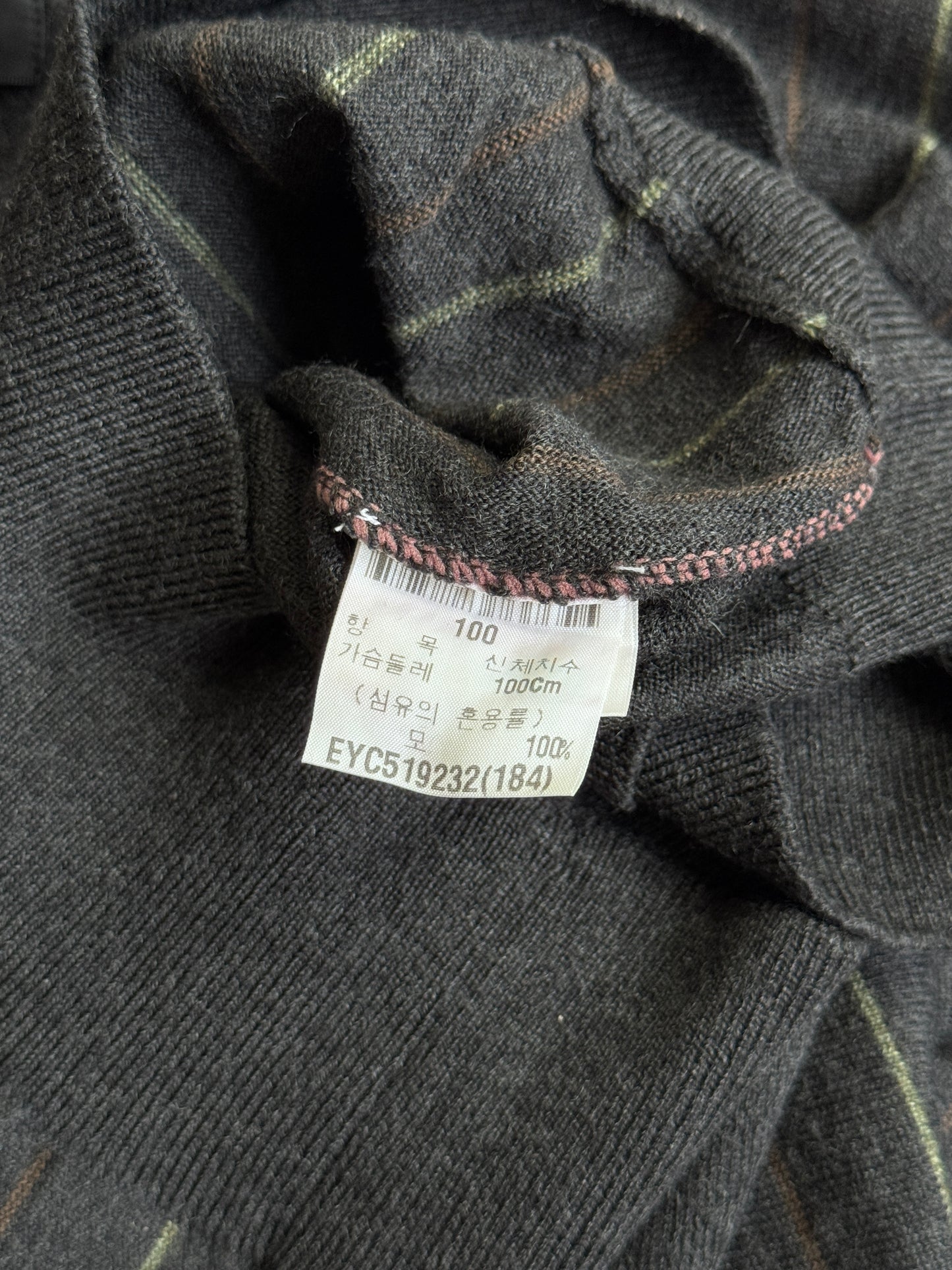 YSL Grey Stripe V Neck Sweater