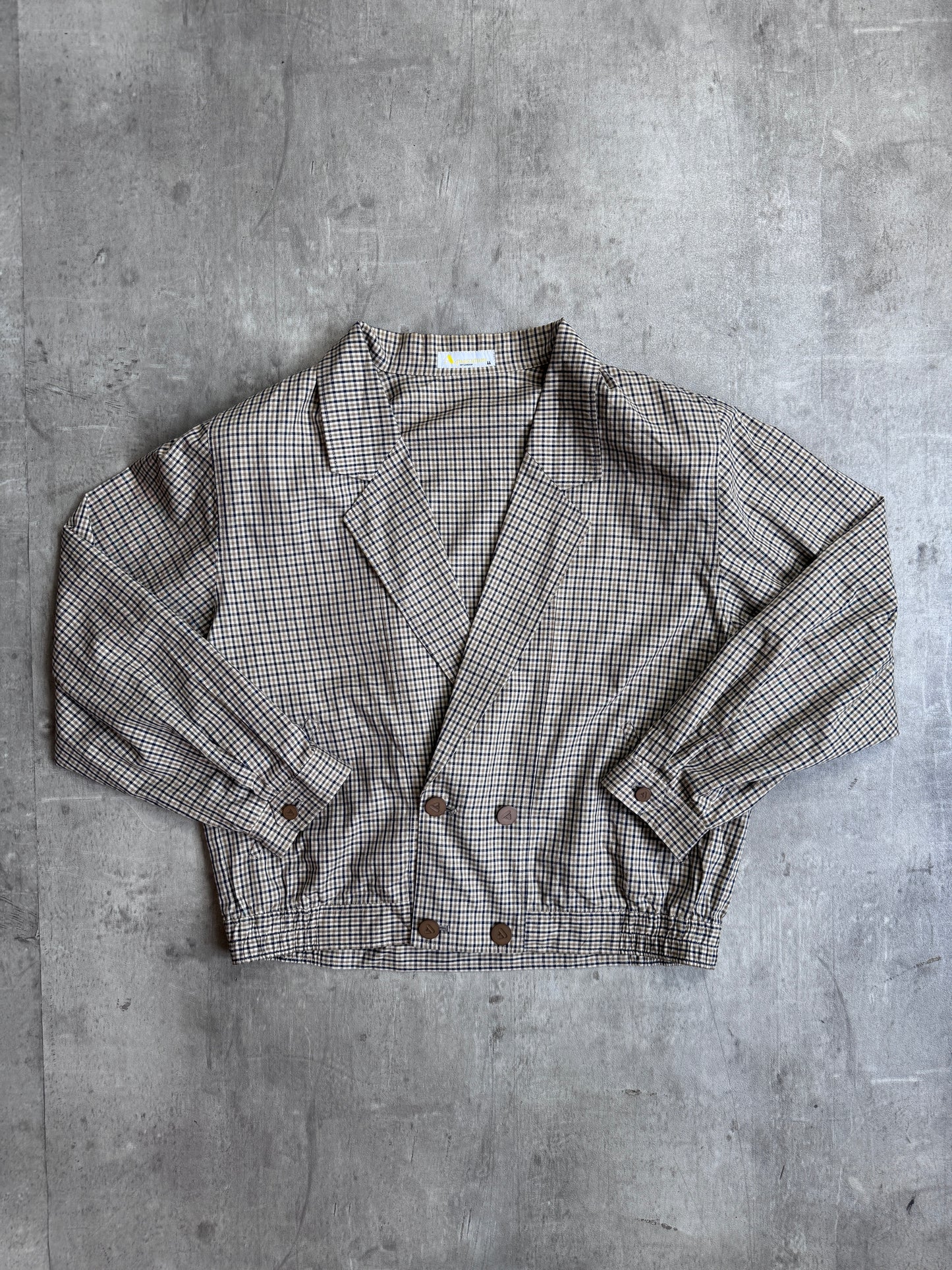 Aquascutum Check Double Breasted Shirt Jacket