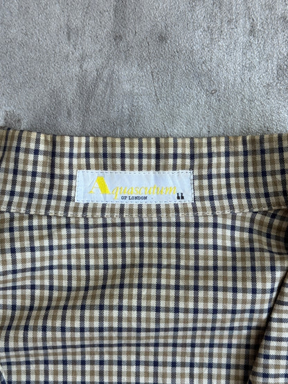Aquascutum Check Double Breasted Shirt Jacket