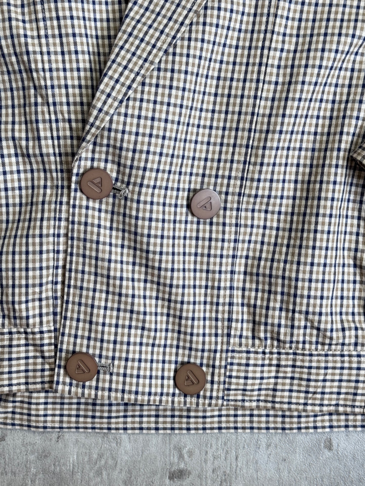 Aquascutum Check Double Breasted Shirt Jacket