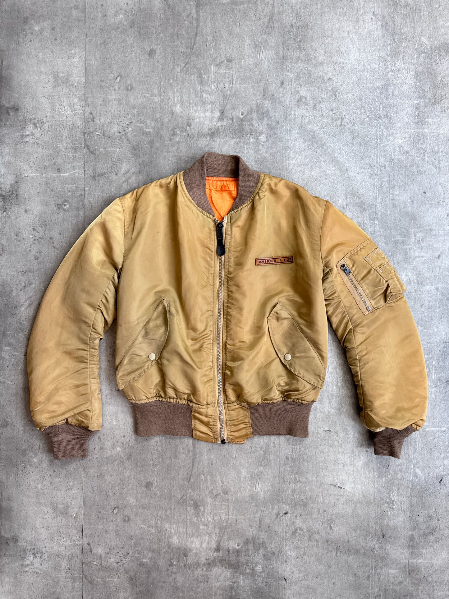 Avirex Gold Spellout Bomber Jacket