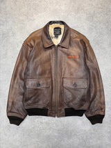 1990s Avirex Type G-1 Distressed Leather Flight Jacket