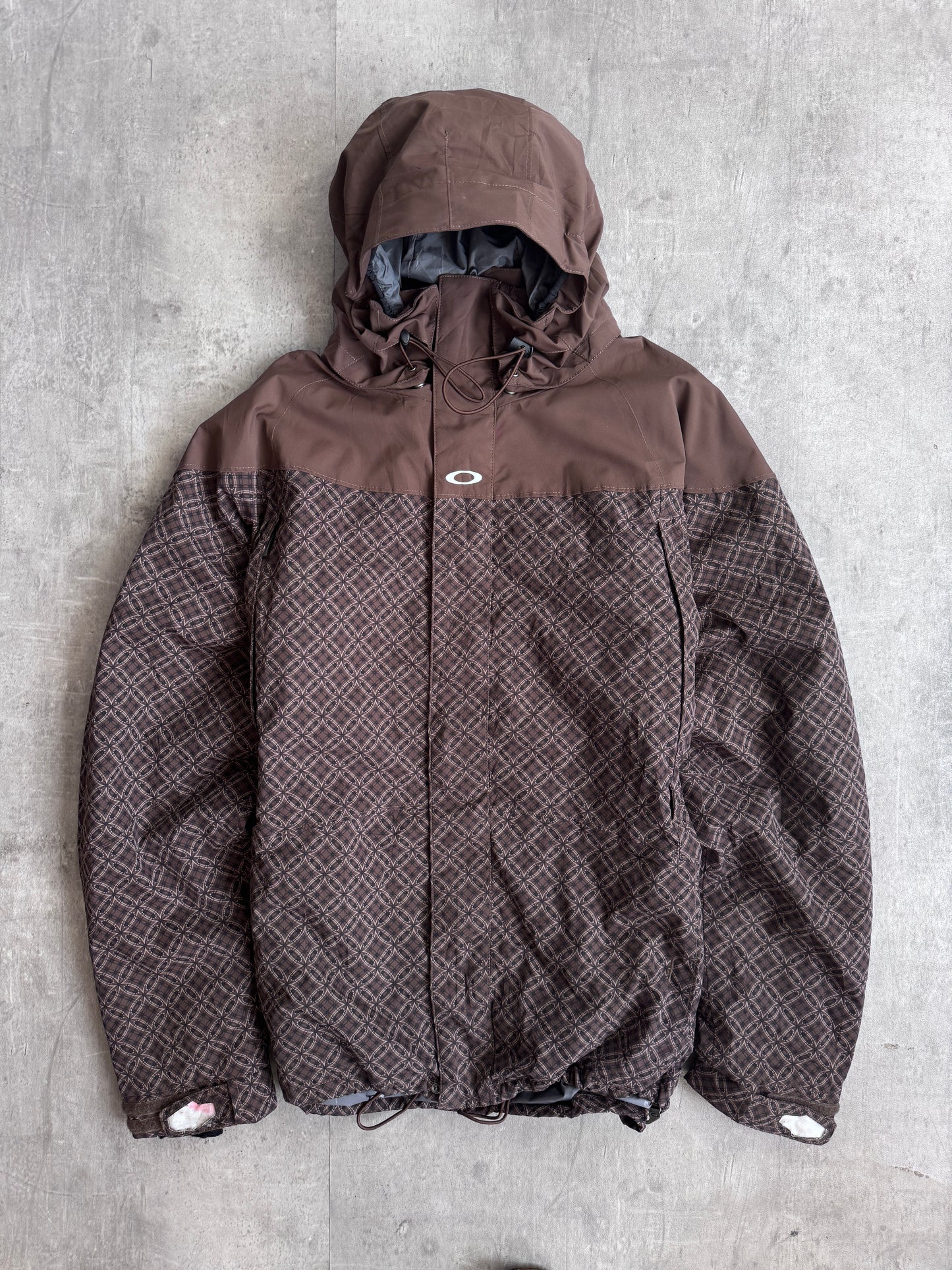 Oakley Brown Abstract Hooded Jacket