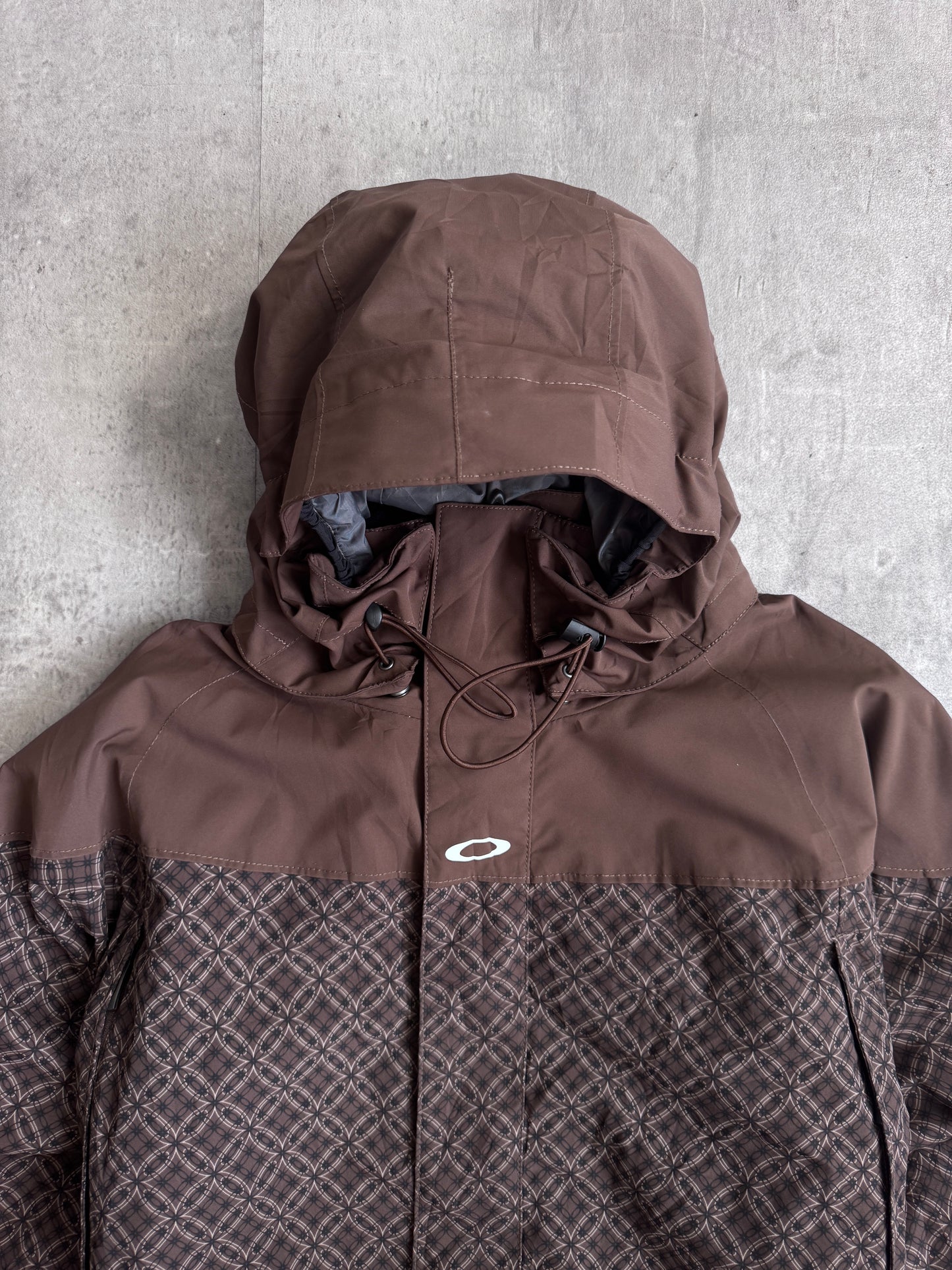 Oakley Brown Abstract Hooded Jacket