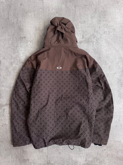 Oakley Brown Abstract Hooded Jacket