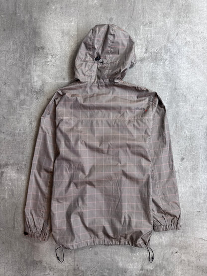 Stussy Brown Check Hooded Rain Coat