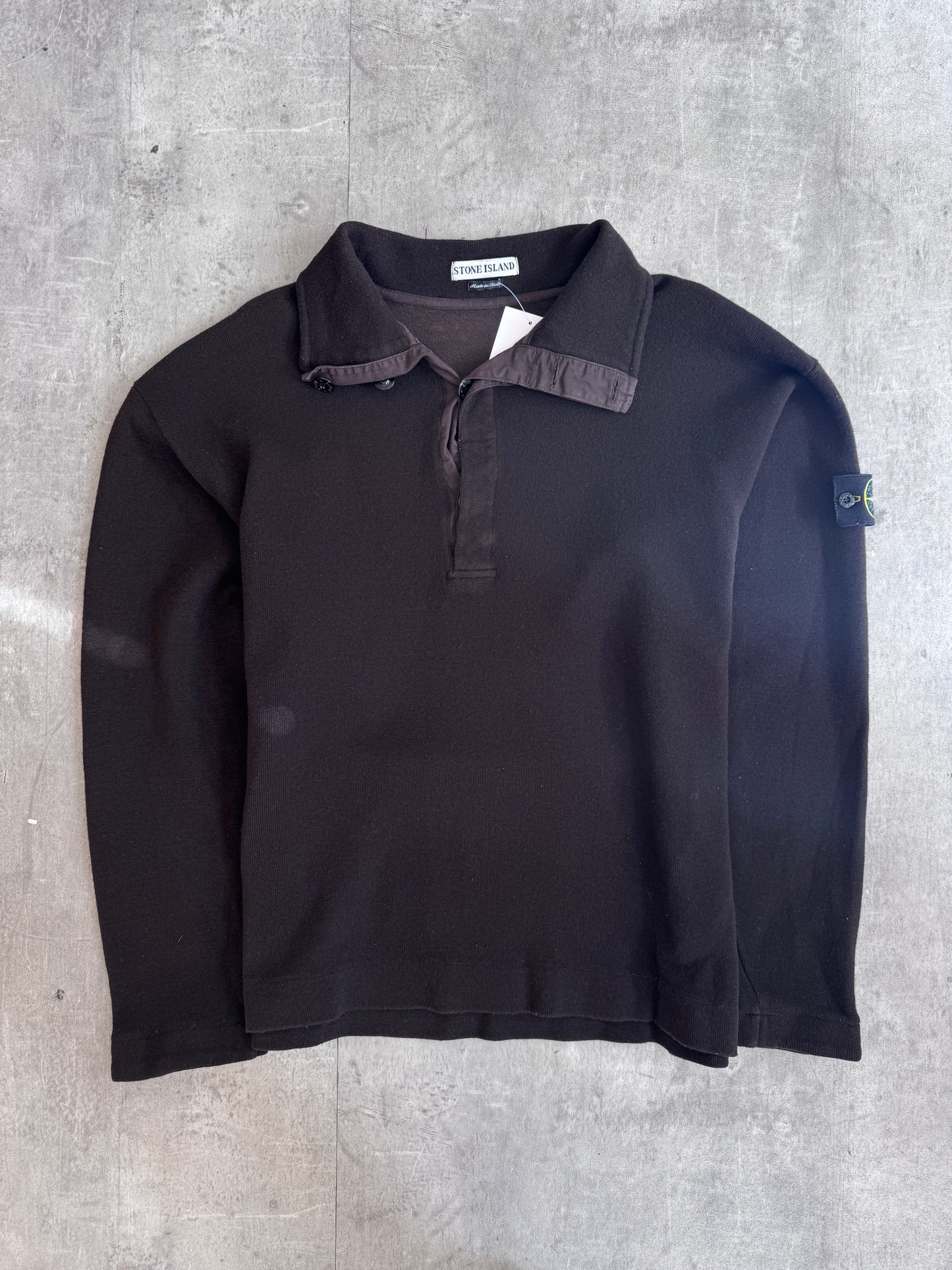 A/W 1997 Stone Island Dark Brown 1/4 Zip Sweater