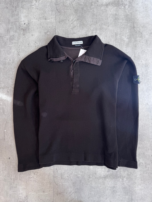A/W 1997 Stone Island Dark Brown 1/4 Zip Sweater