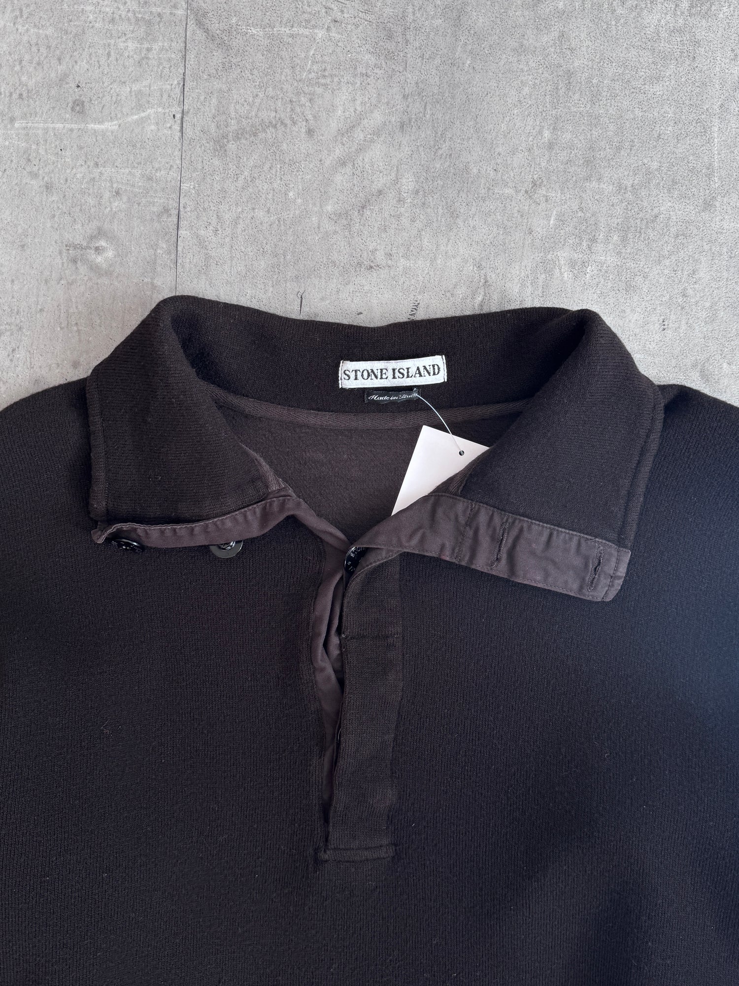 A/W 1997 Stone Island Dark Brown 1/4 Zip Sweater