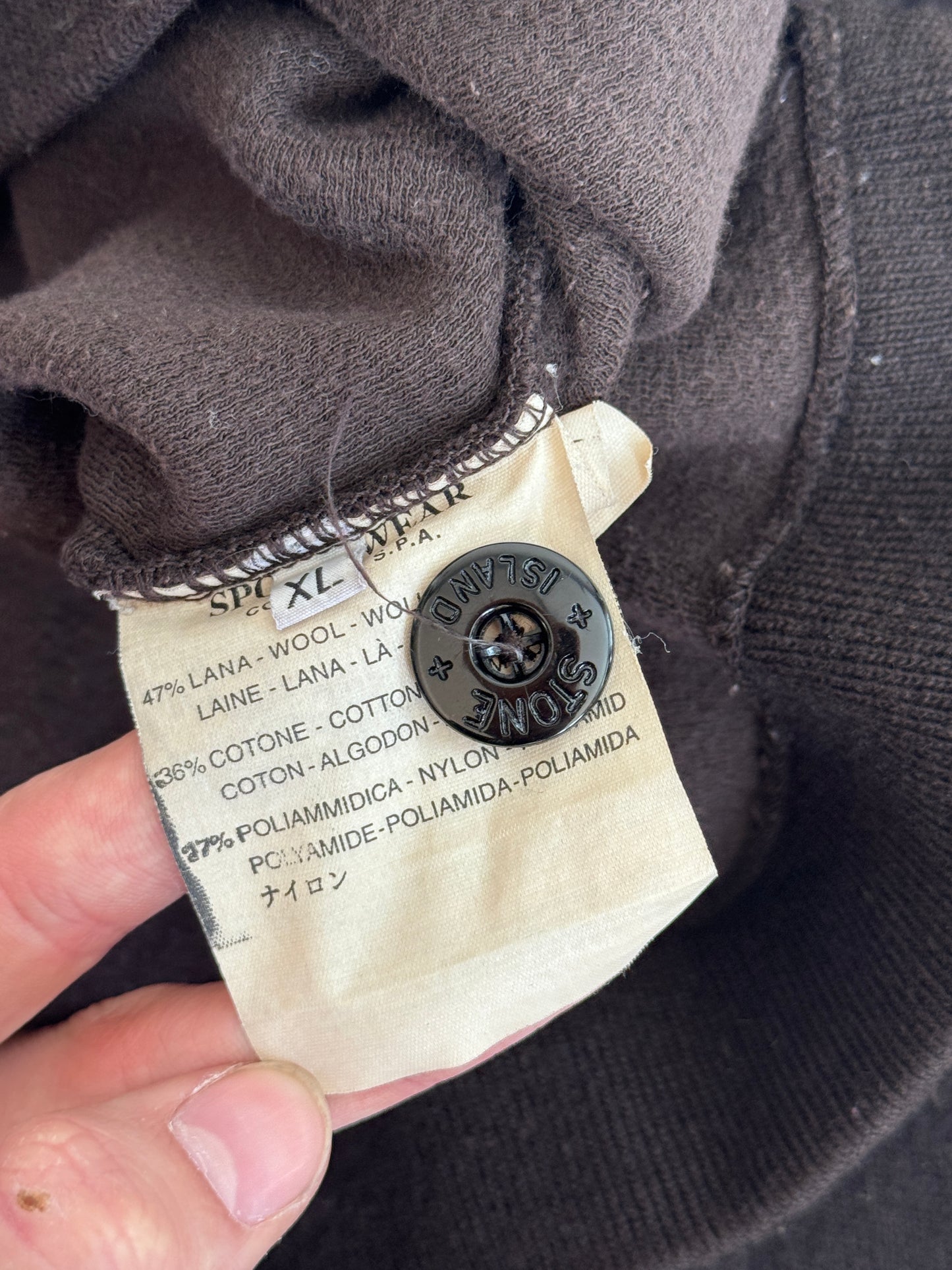 A/W 1997 Stone Island Dark Brown 1/4 Zip Sweater