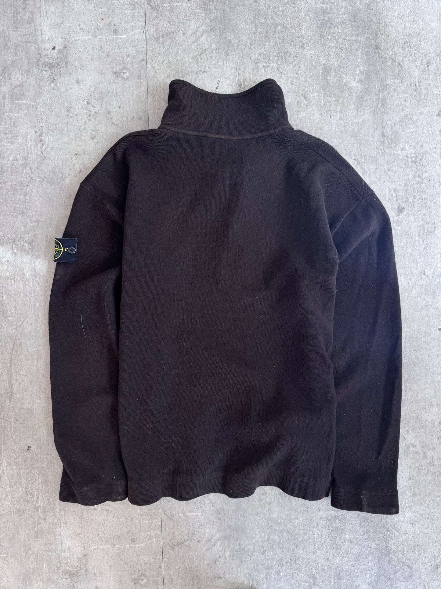 A/W 1997 Stone Island Dark Brown 1/4 Zip Sweater