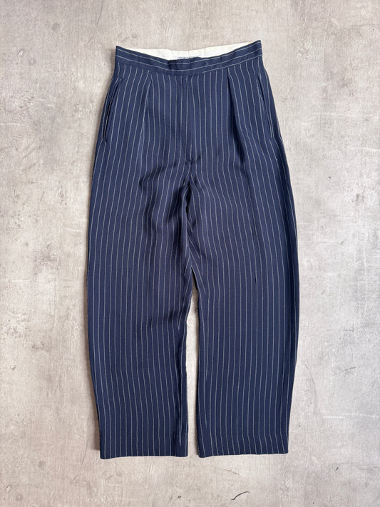 1980's Emporio Armani Pinstripe Single Pleat Trousers