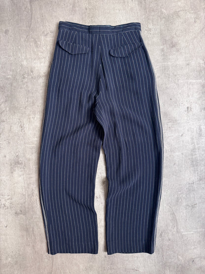1980's Emporio Armani Pinstripe Single Pleat Trousers
