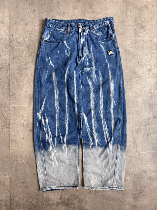 HEA Denim Acid Streak Wide Leg Denim Jeans