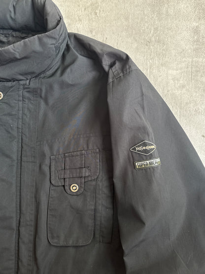 YSL Black Technical Three Pocket Parka