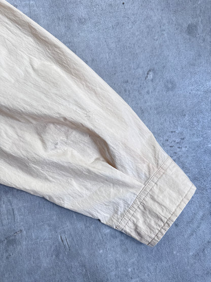 Burberry Cream Full Zip Lightweight Crinkle Harrington Jacket