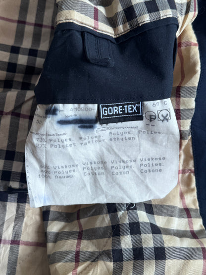 Burberry Nova Check Lined Navy Gore-Tex Parka Jacket