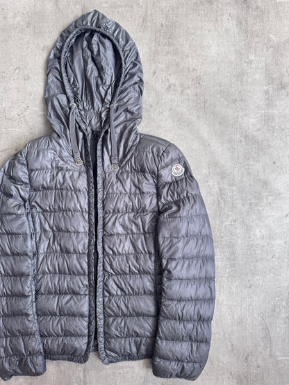 Moncler Lightweight Full Zip Grey Down Fill Puffer Jacket