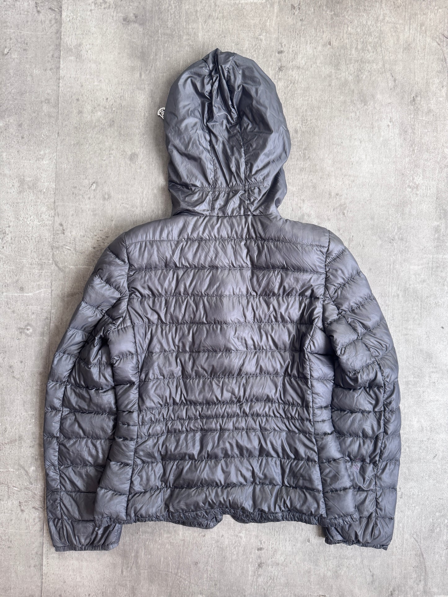 Moncler Lightweight Full Zip Grey Down Fill Puffer Jacket