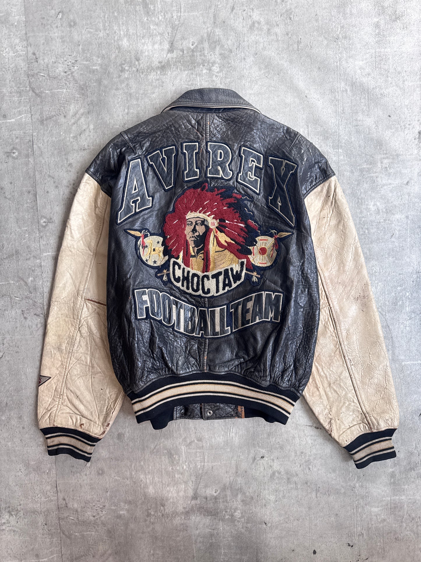 Avirex Choctaw Football Team Leather Varsity Jacket