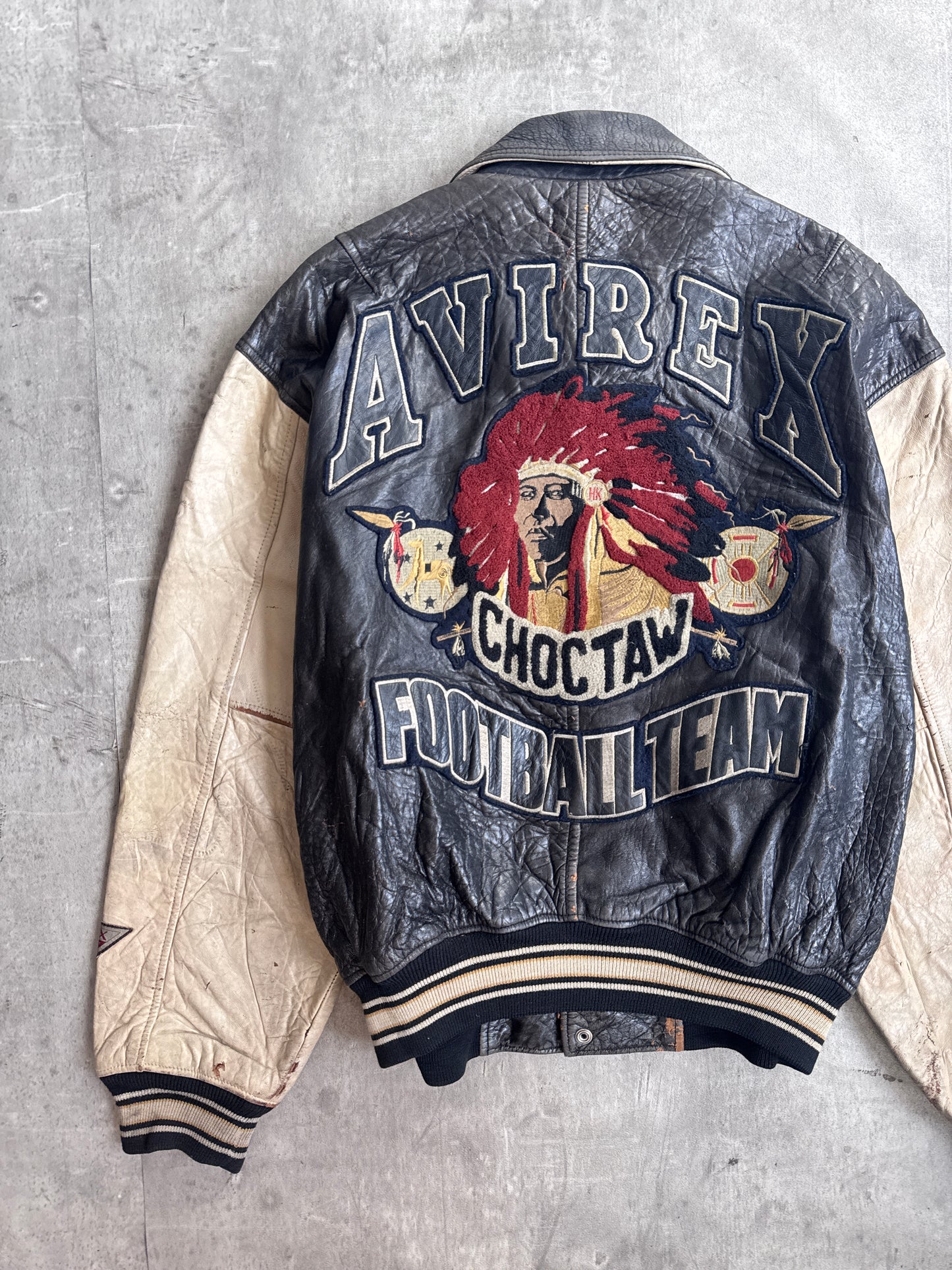 Avirex Choctaw Football Team Leather Varsity Jacket