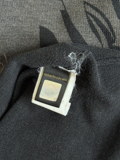 Roberto Cavalli Class Line Tattoo Graphic Print LS Tee