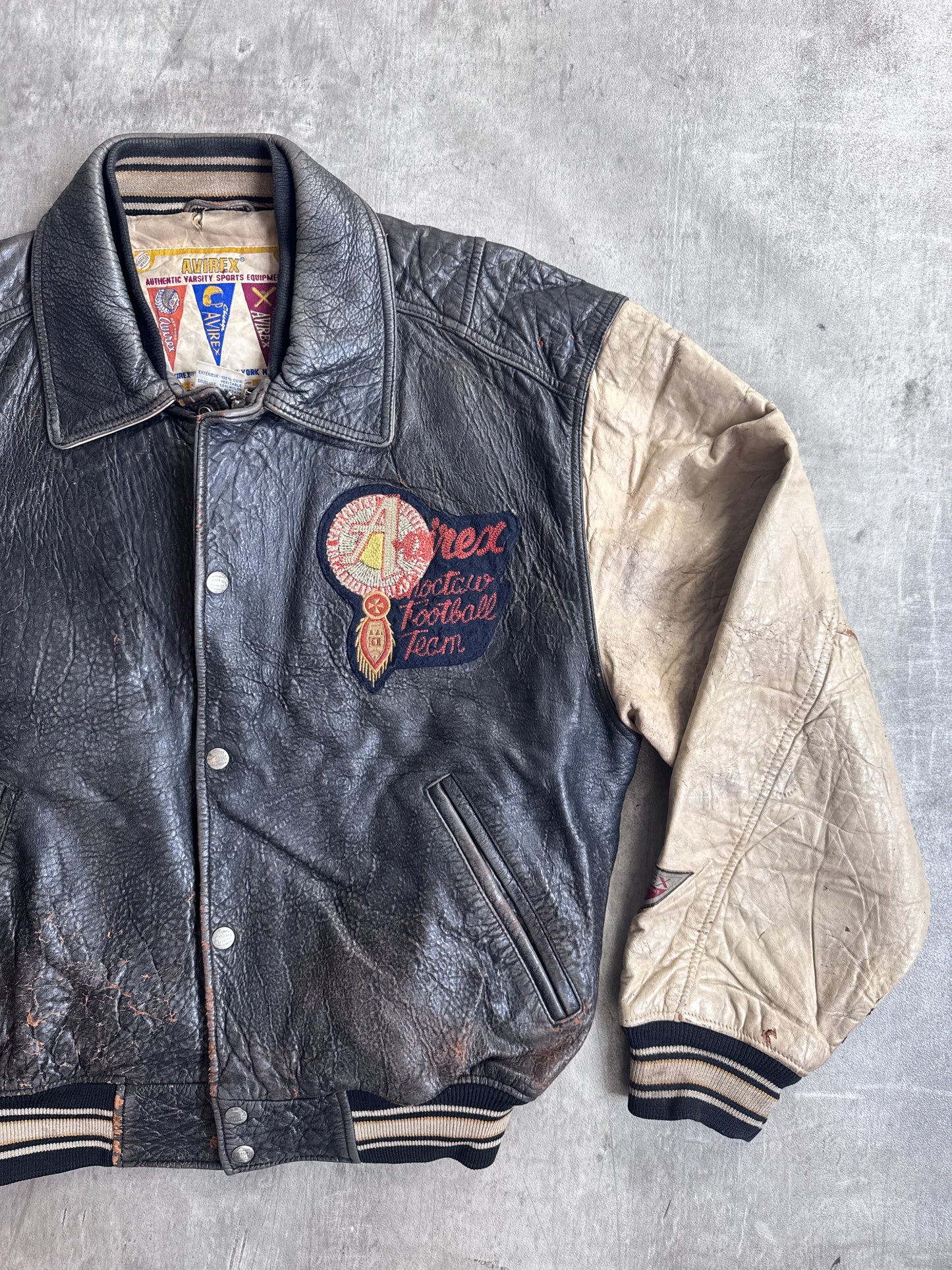 Avirex Choctaw Football Team Leather Varsity Jacket