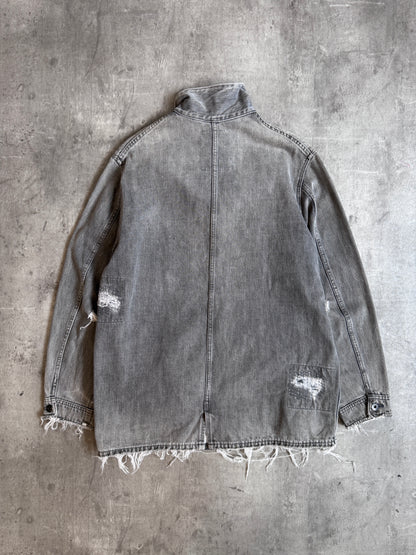 Neighborhood Apparel Grey Distressed Japanese Denim Jacket