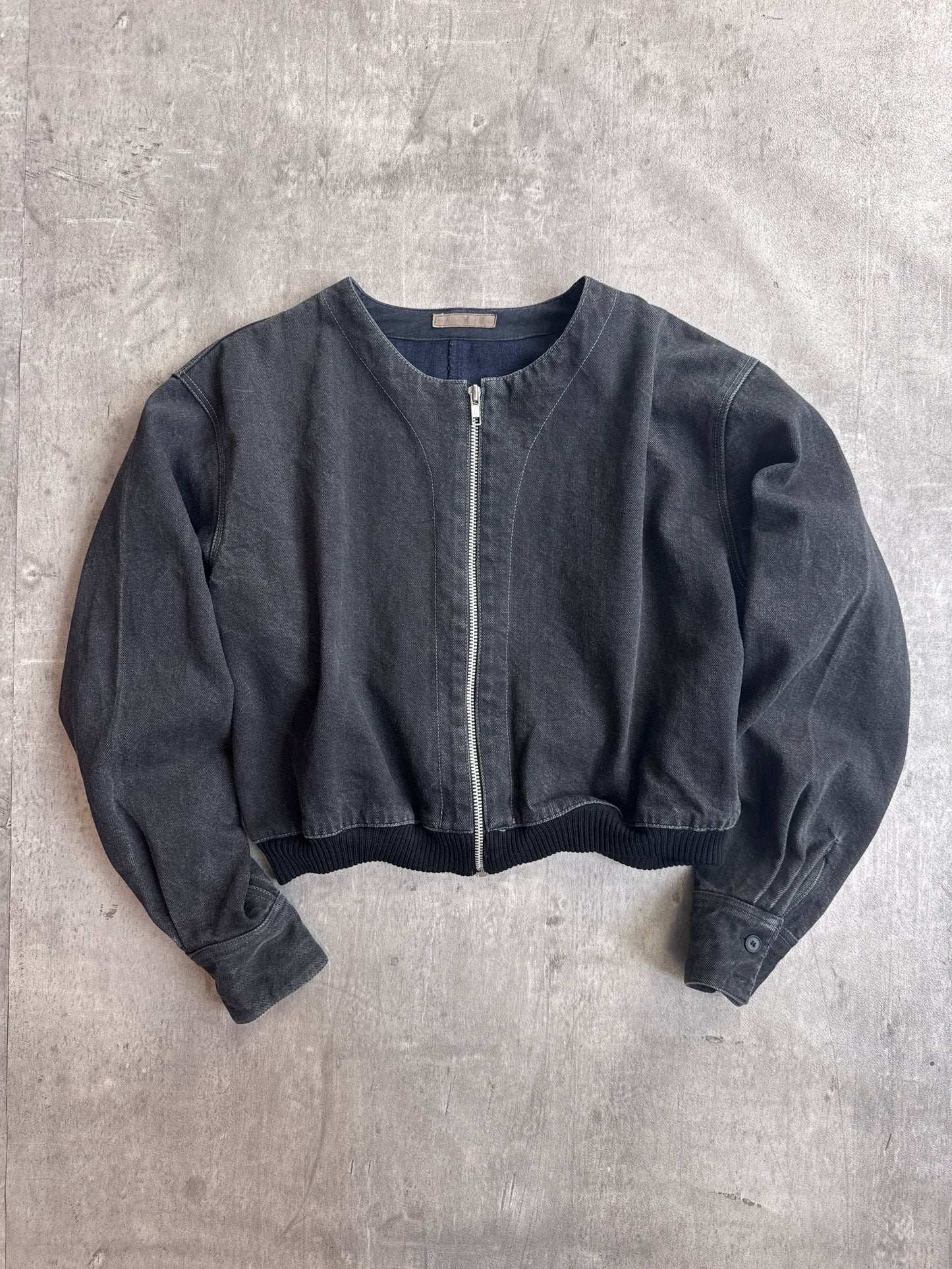 Y's Yohji Yamamoto Crew Neck Cropped Denim Jacket