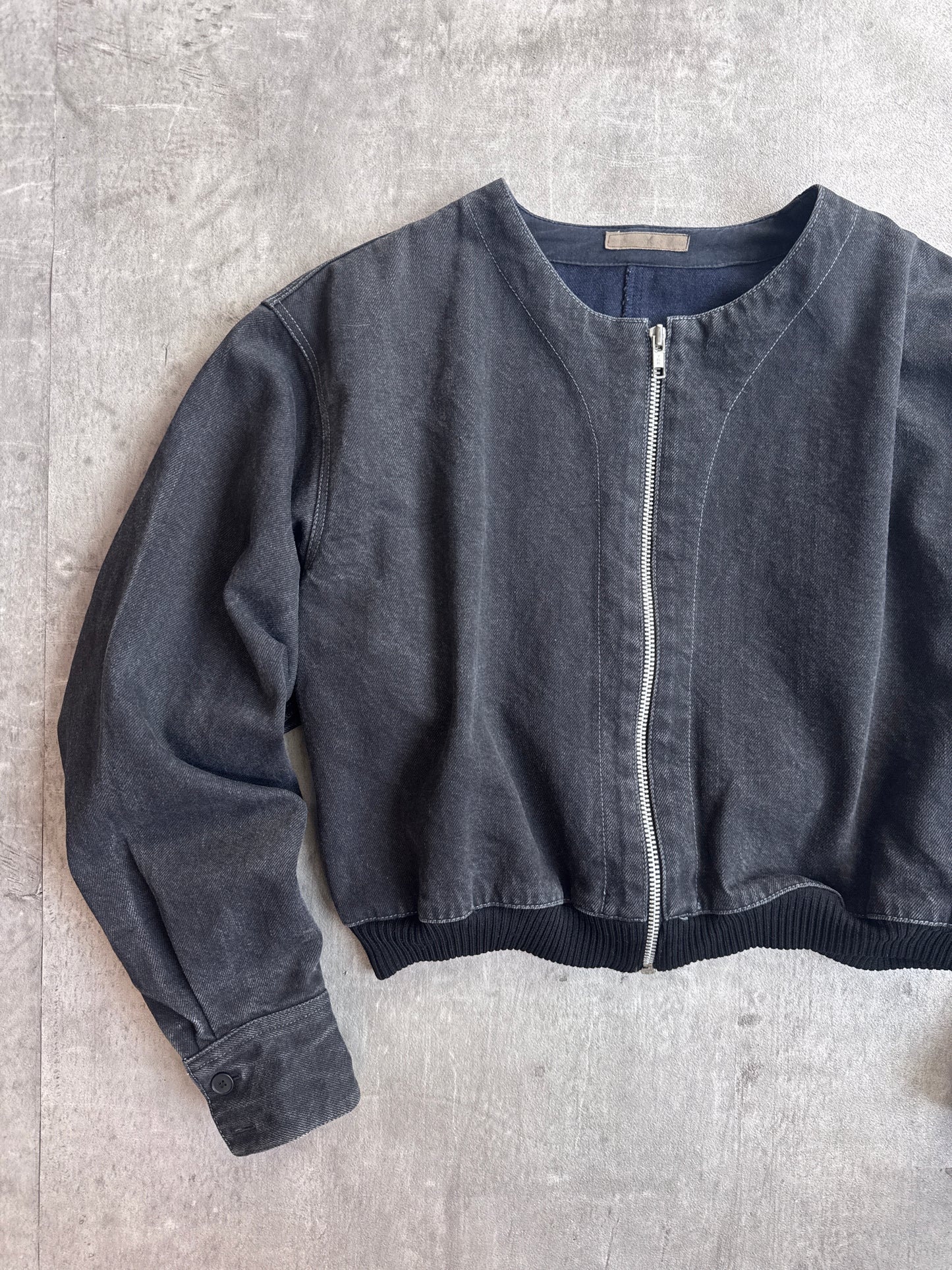 Y's Yohji Yamamoto Crew Neck Cropped Denim Jacket