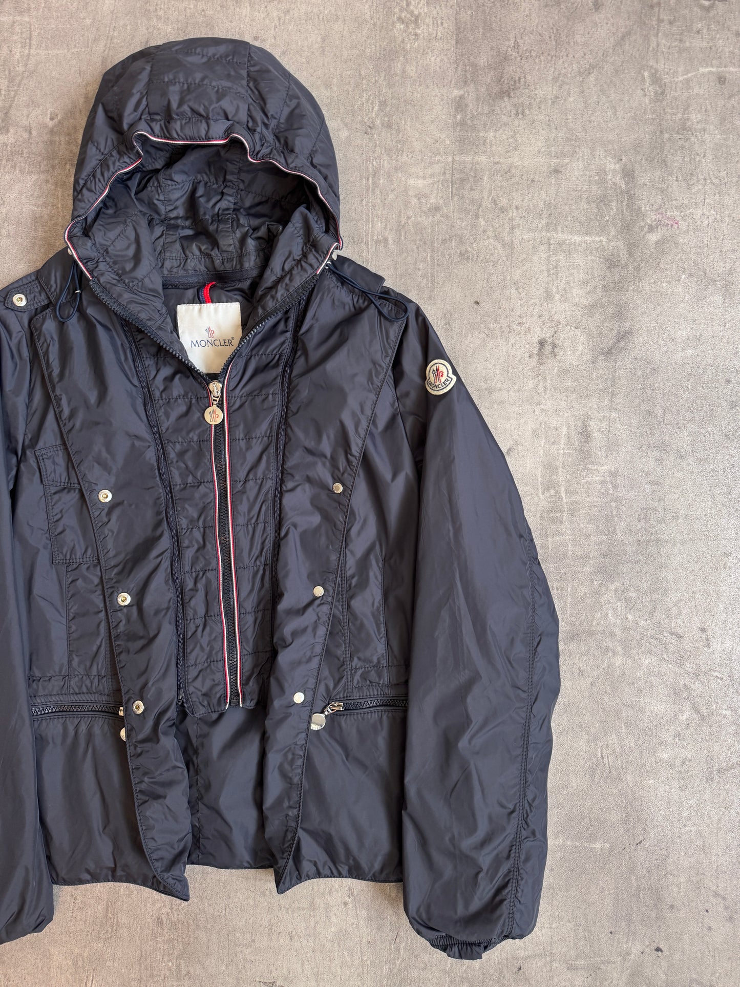 Moncler Navy Nylon Pladic Guibotto Model Tech Jacket