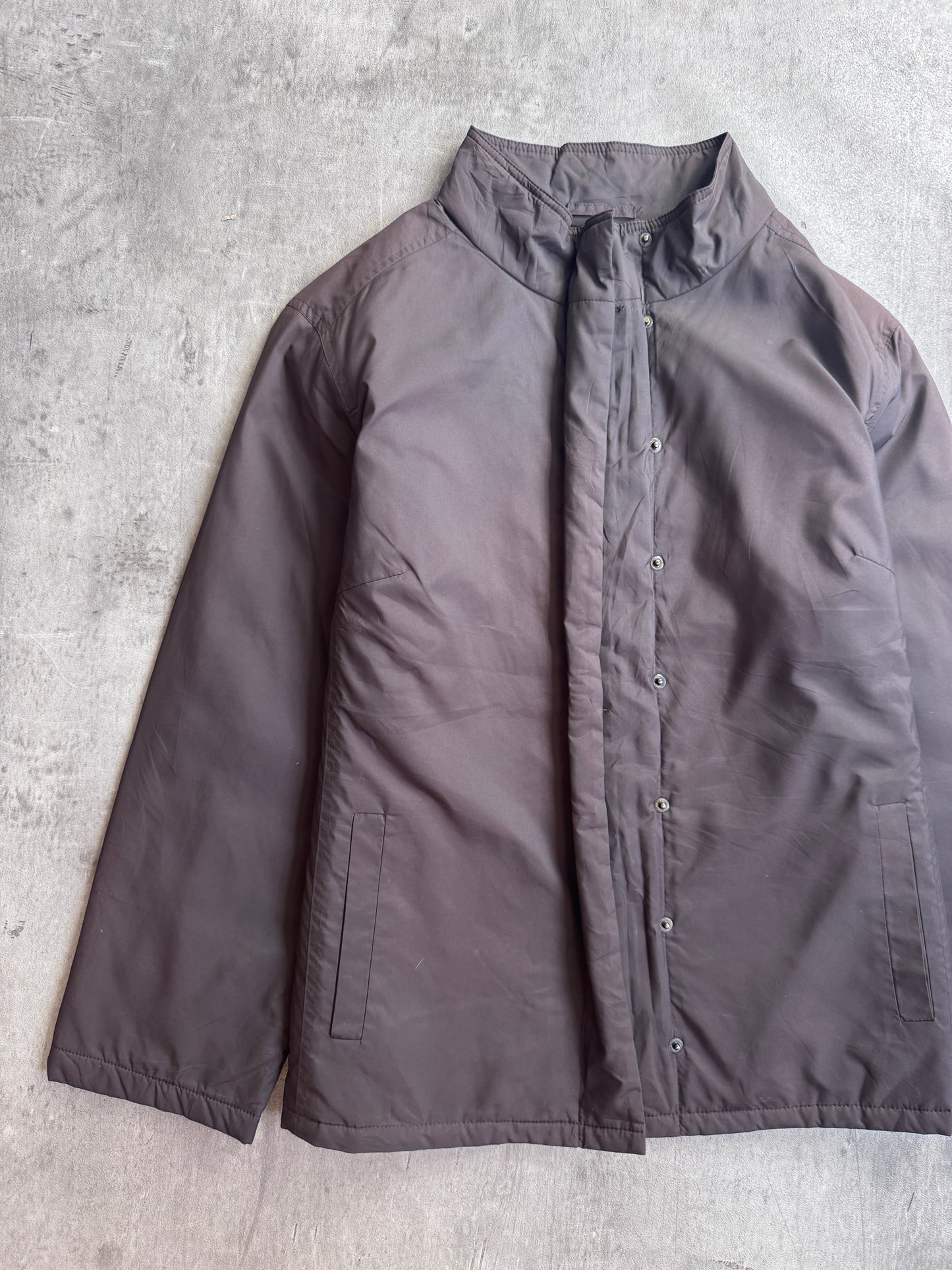 Burberry Brown Nylon Insulated Zip Up Harrington Jacket
