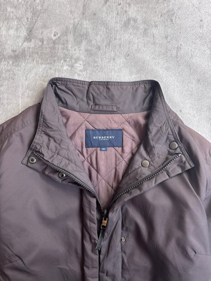Burberry Brown Nylon Insulated Zip Up Harrington Jacket