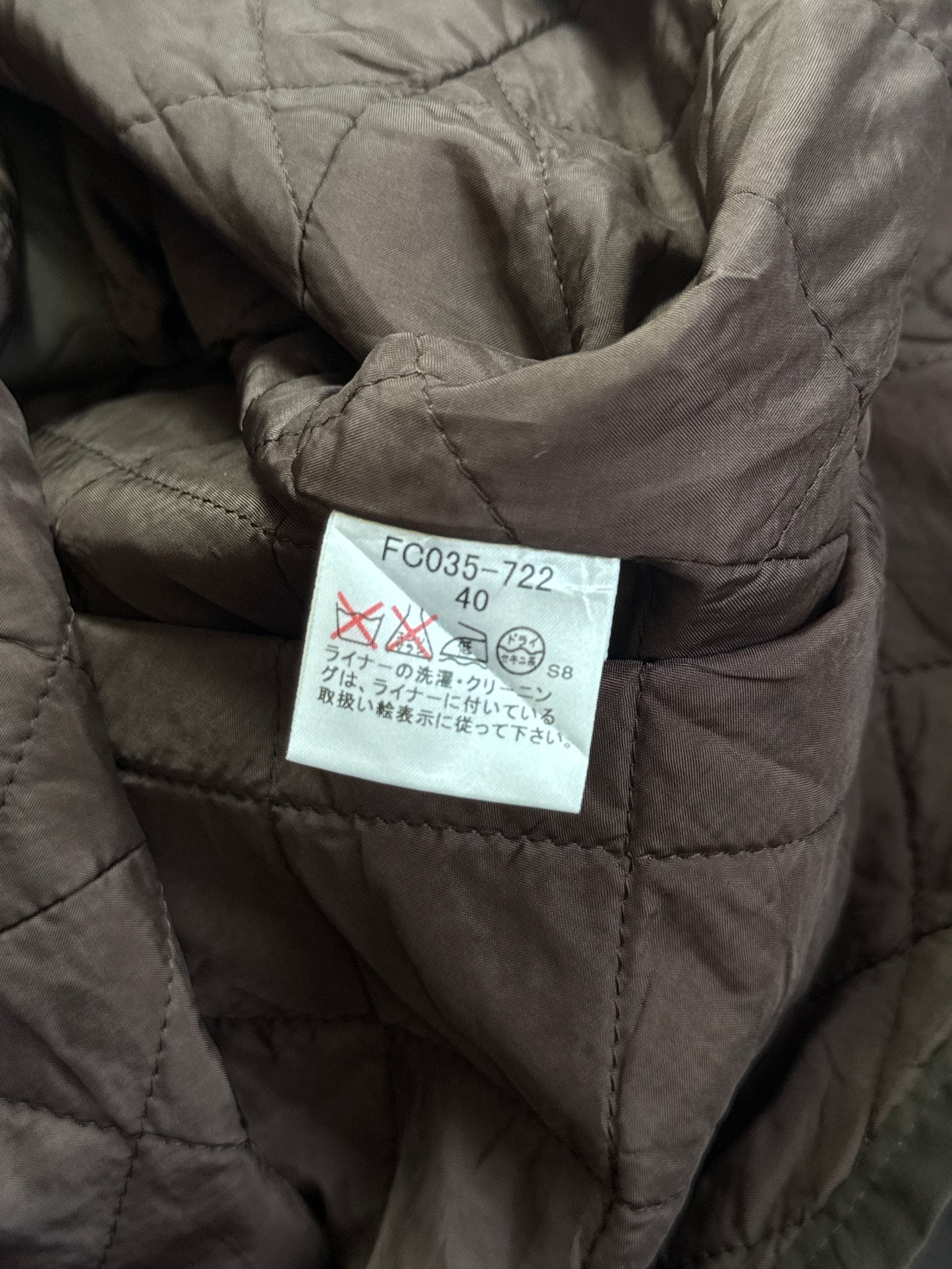 Burberry Brown Nylon Insulated Zip Up Harrington Jacket